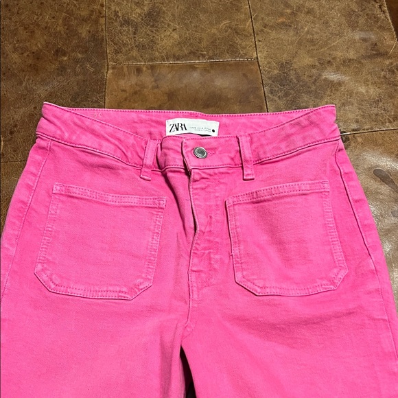 Zara patch pocket pink jeans - Picture 1 of 5